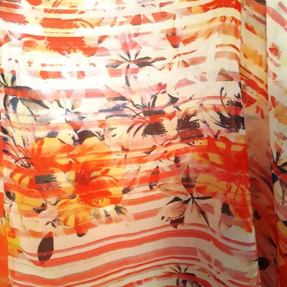 Aeropostale Sheer Summer Tropical Swing Raceback Sleeveless Blouse - Picture 5 of 5